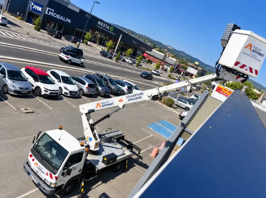 Intervention sur un toit de Nauvi Bâtiment à Montélimar